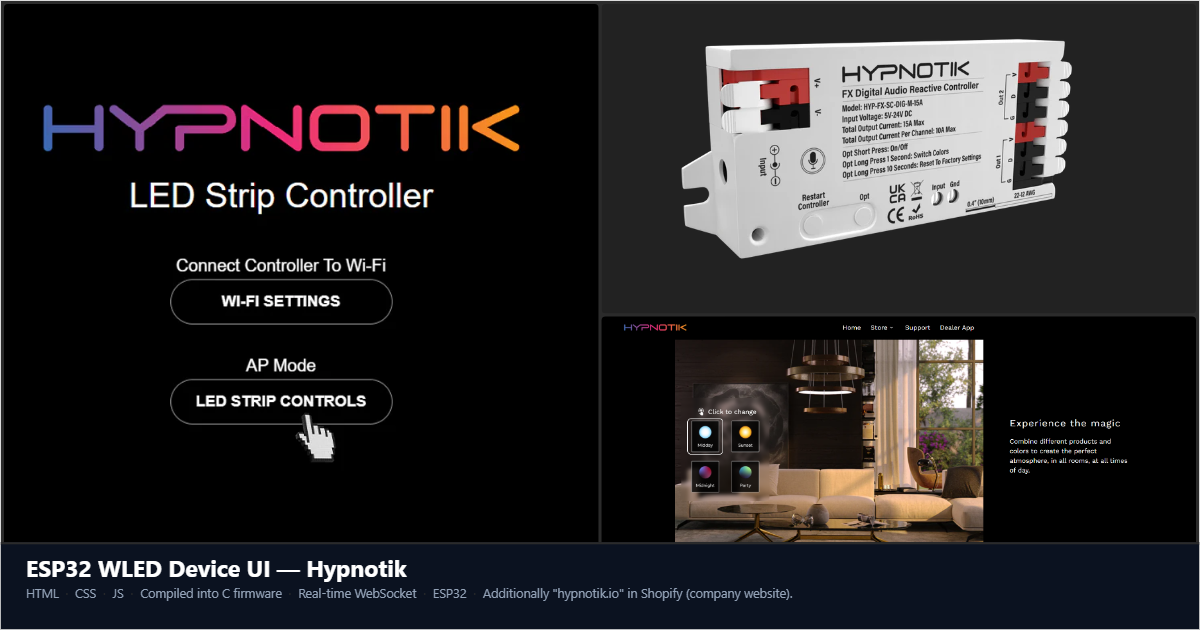ESP32 WLED device interface for Hypnotik